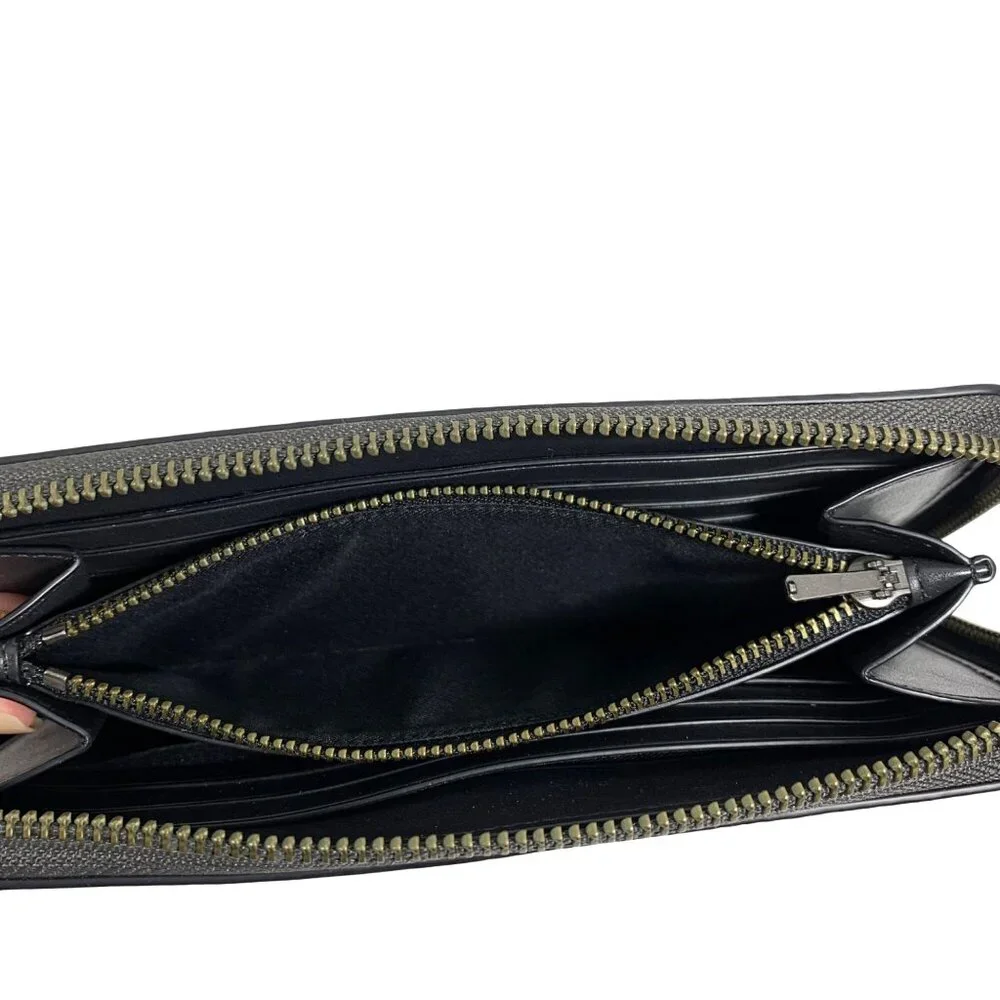 COACH Outlet Accordion Zip Around Wallet Metallic Polished Leather F23554 - Picture 11 of 11
